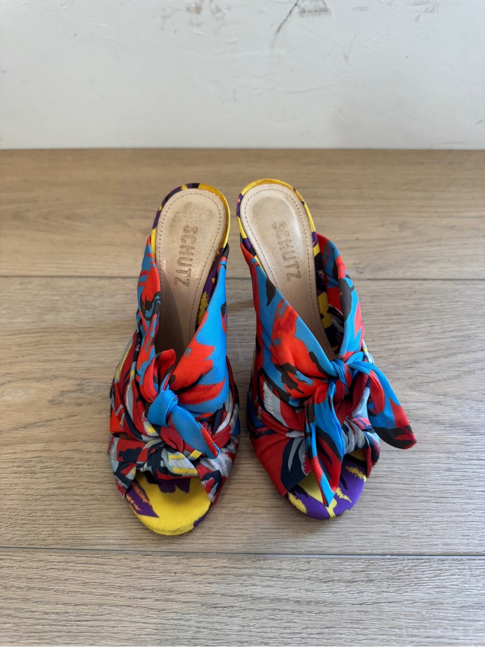 Schutz x Adriana Lima high heel mules